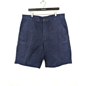 Turnbury Oversized Baggy Navy Blue Cargo Shorts Size 40 100% Cotton 11.5" Inseam